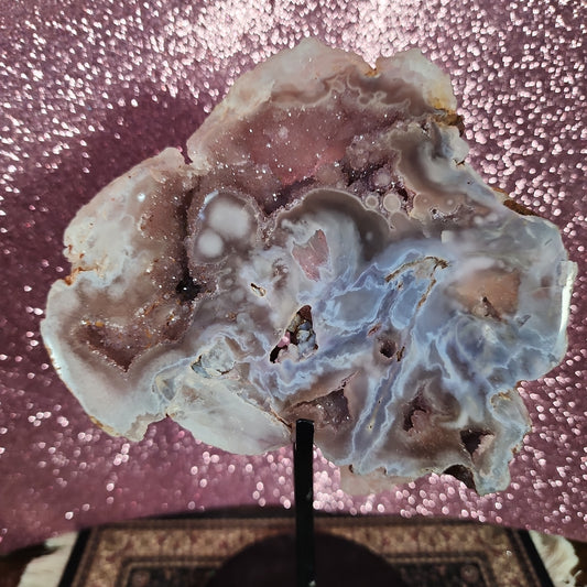 Pink Amethyst Slab with Stand