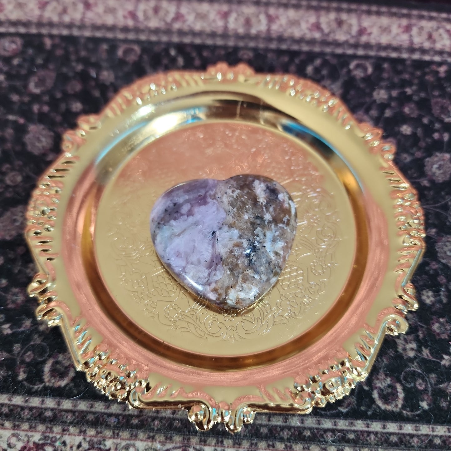 Charoite Heart Carving