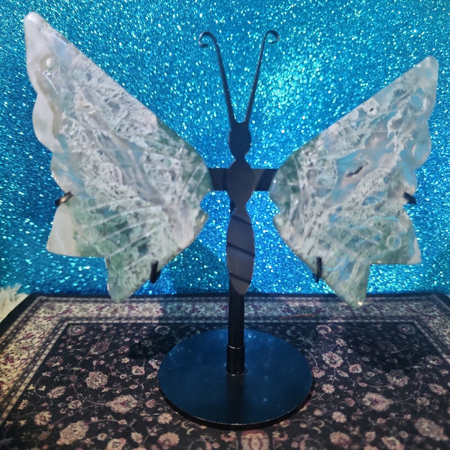 Moss Agate Butterfly Wings