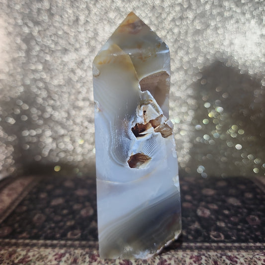 Amethyst Orca Agate Tower