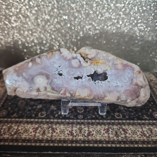 Pink Amethyst Flower Agate Slab