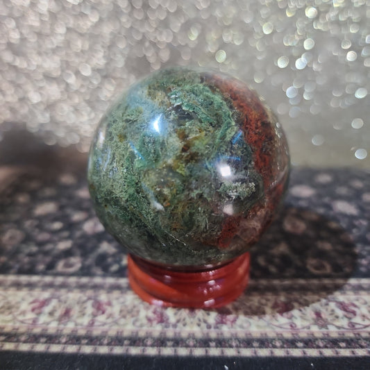 Red Moss Agate Sphere