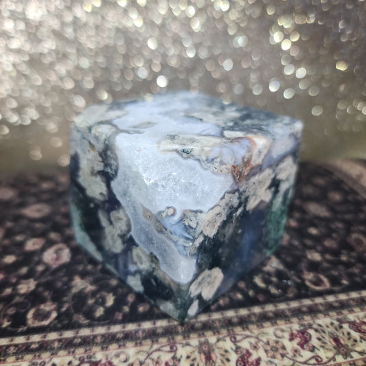 Moss Agate Cube