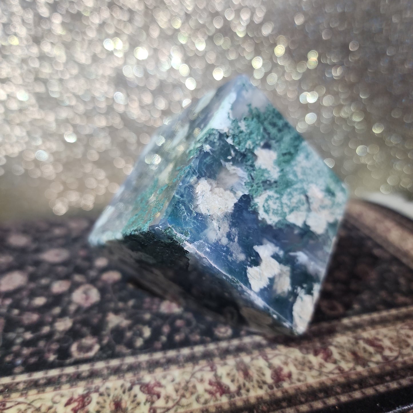 Moss Agate Cube