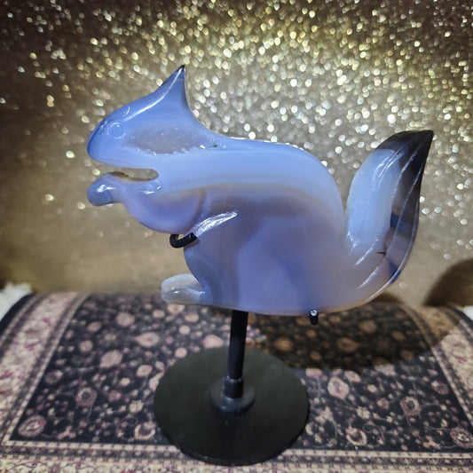 Agate Squirrel with Stand