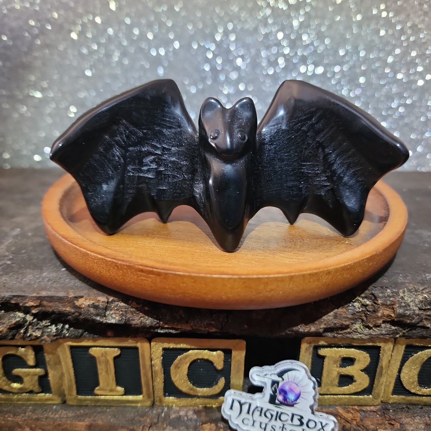 Obsidian Bat Carving