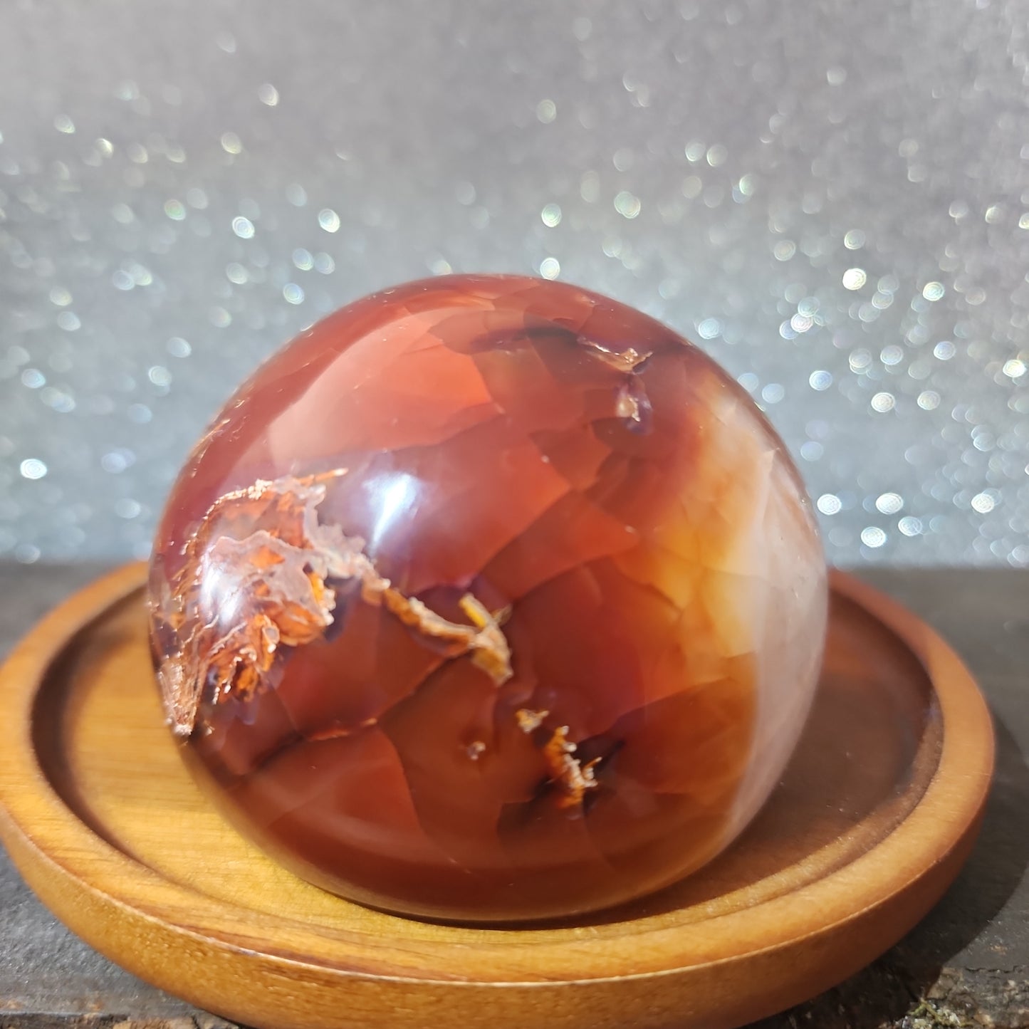 Carnelian Agate Half Sphere