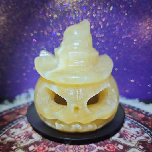 1lb Calcite Jack-o-Lantern Pumpkin Carving