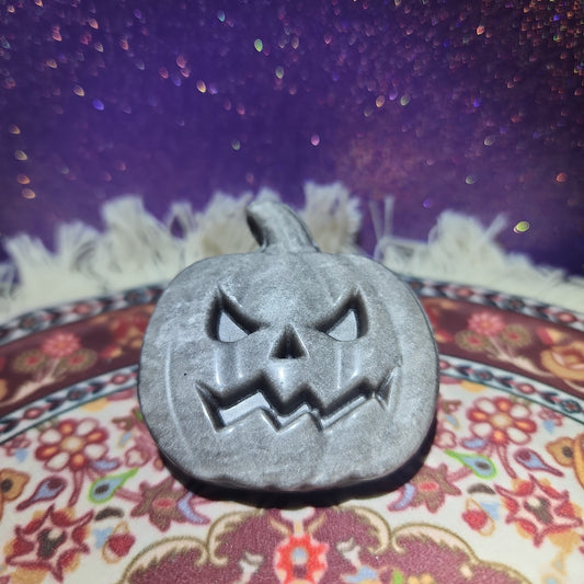 Silver Obsidian Pumpkin Carving