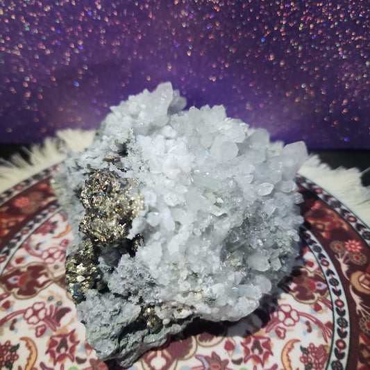 Pyrite Quartz Calcite Cluster Geode