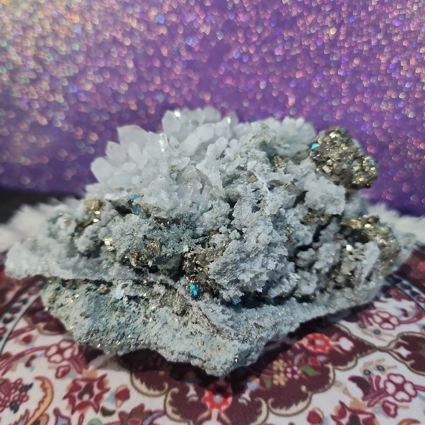 Pyrite Quartz Calcite Cluster Geode