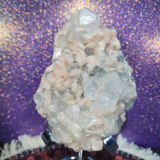 Calcite with Stillbite Cluster