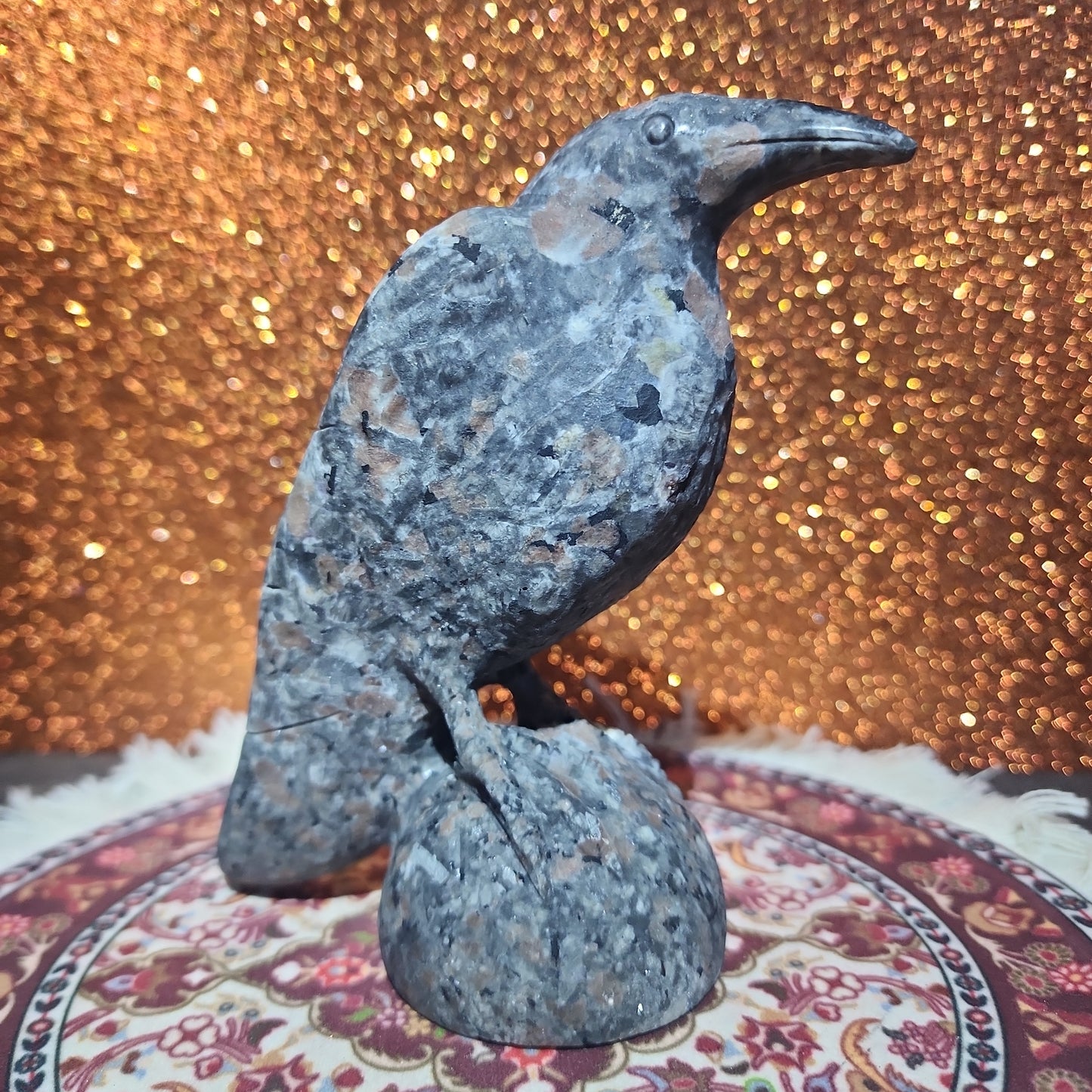 1.24lb Yooperlite Crow Carving
