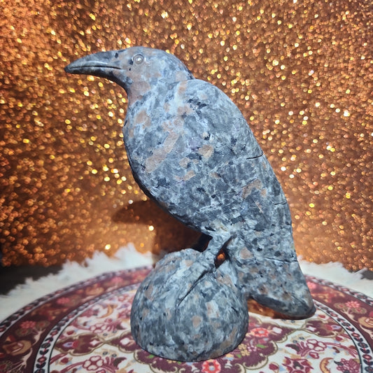 1.24lb Yooperlite Crow Carving