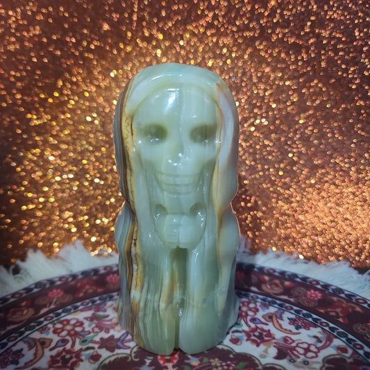 Green Onyx Grim Reaper Carving