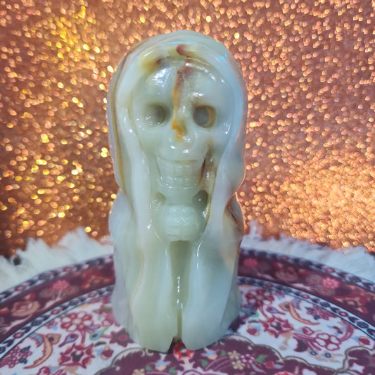 Green Onyx Grim Reaper Carving