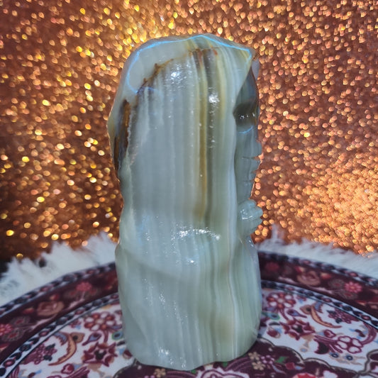 Green Onyx Grim Reaper Carving