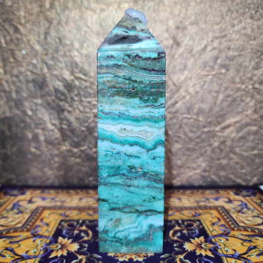 Green Banded Agate Tower