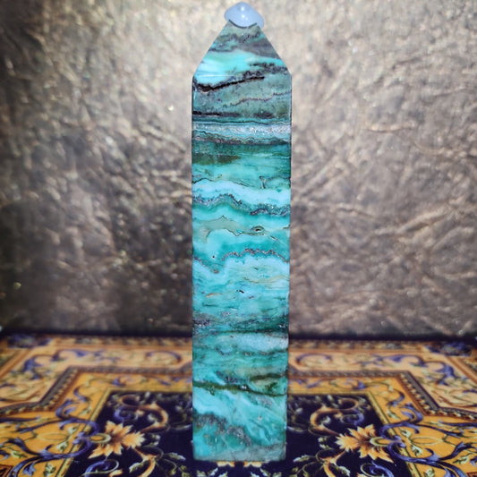 Green Banded Agate Tower