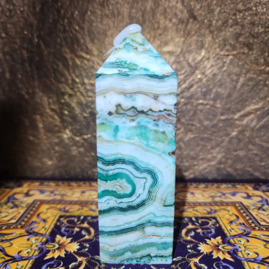 Green Banded Agate Tower