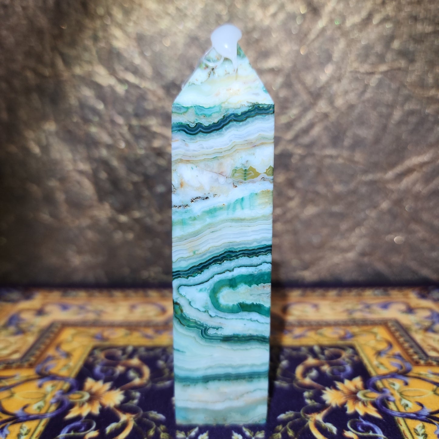 Green Banded Agate Tower