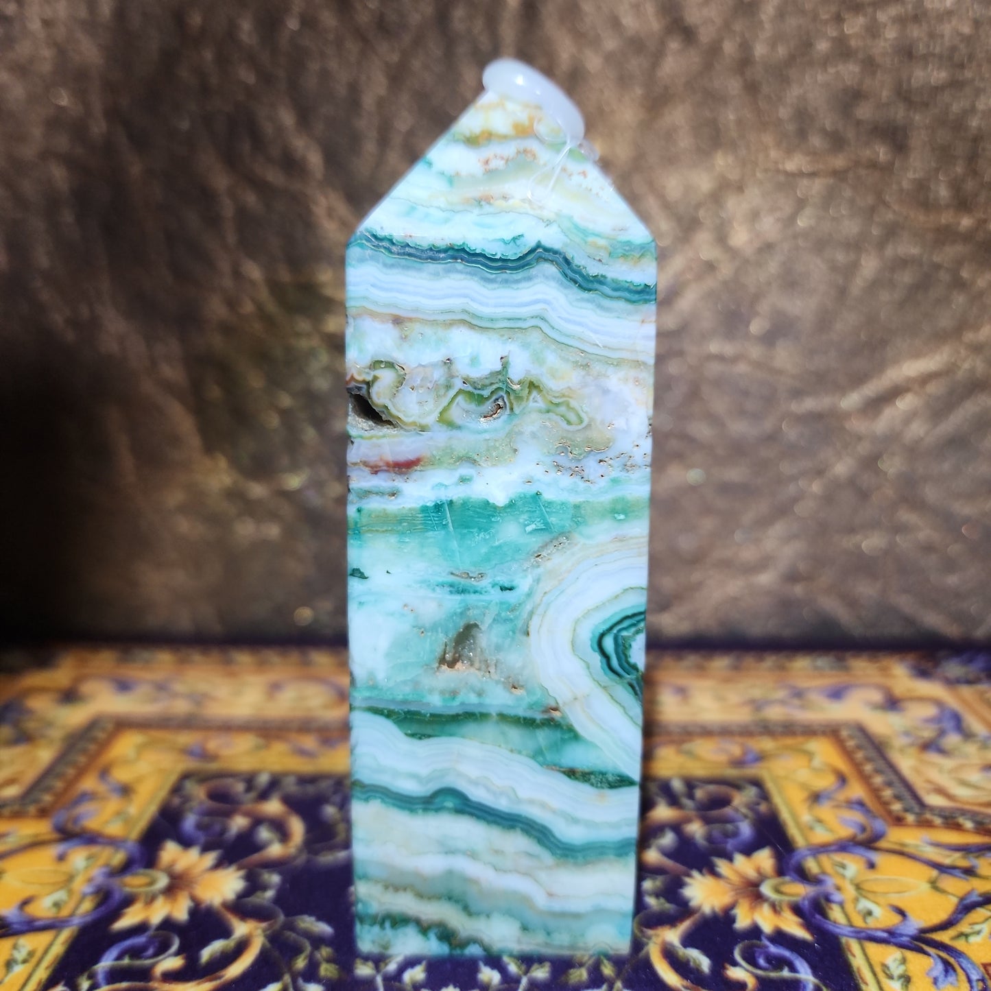 Green Banded Agate Tower