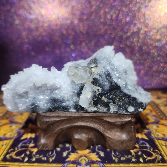 Sparkly Calcite Cluster with Pyrite