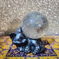 Garden Quartz Sphere with Cat Holder