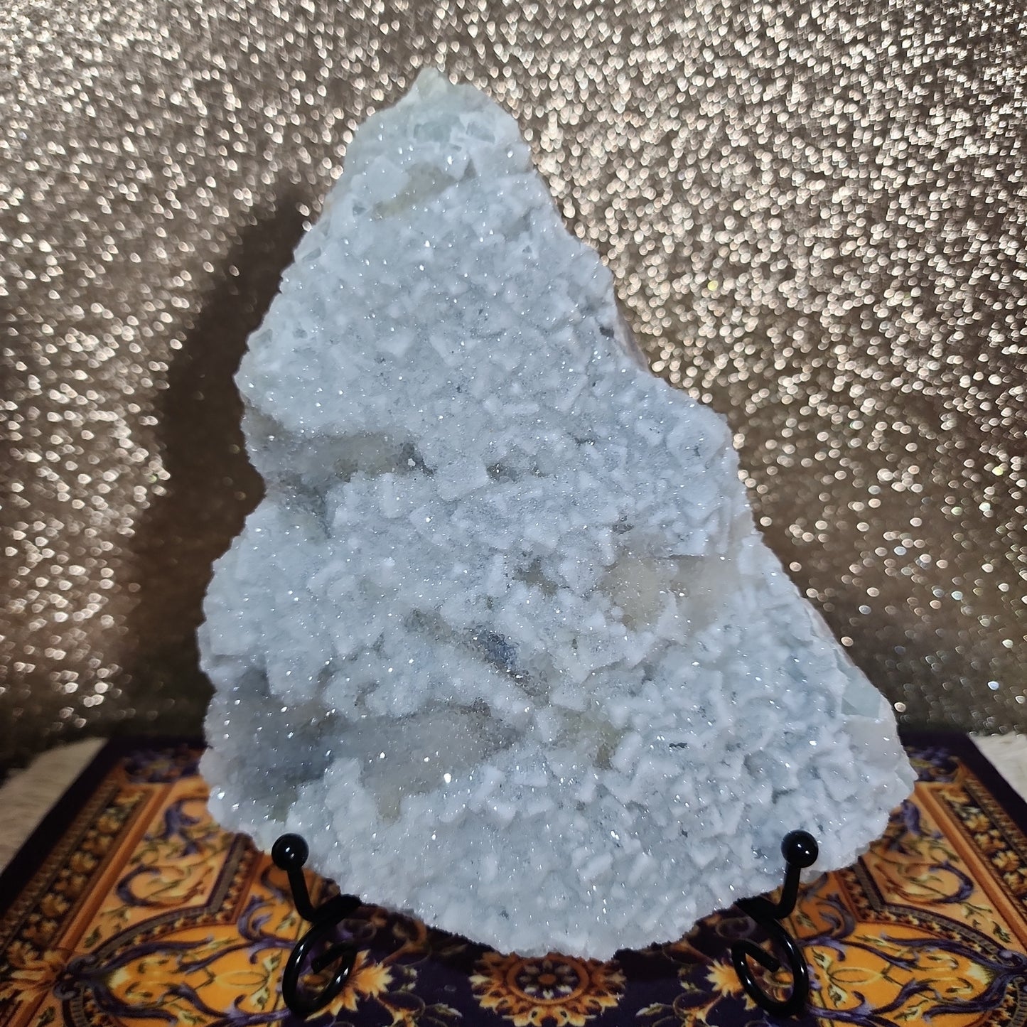 Sugar Druzy Xianghualing Fluorite Christmas Tree with stand