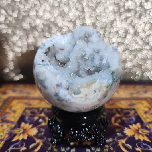 Druzy Moss Agate Sphere