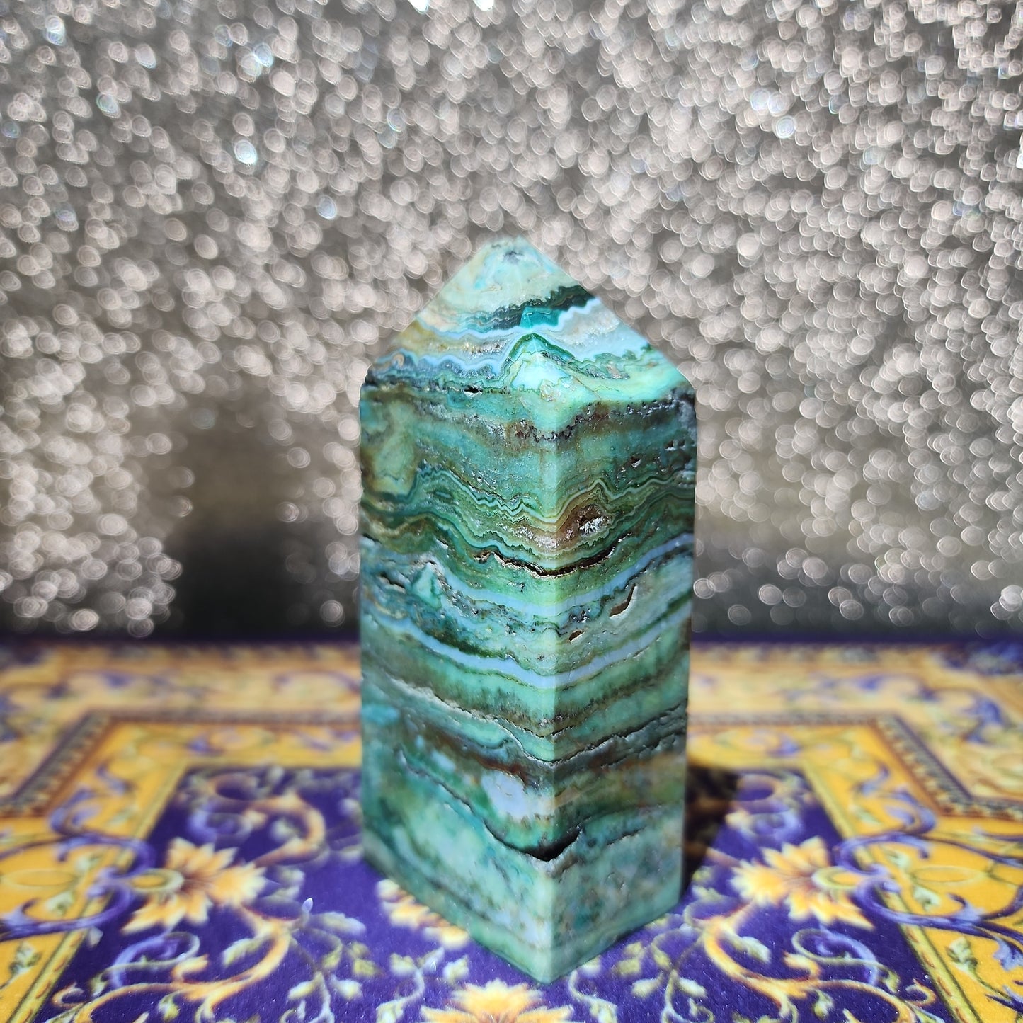 Green Banded Agate Tower