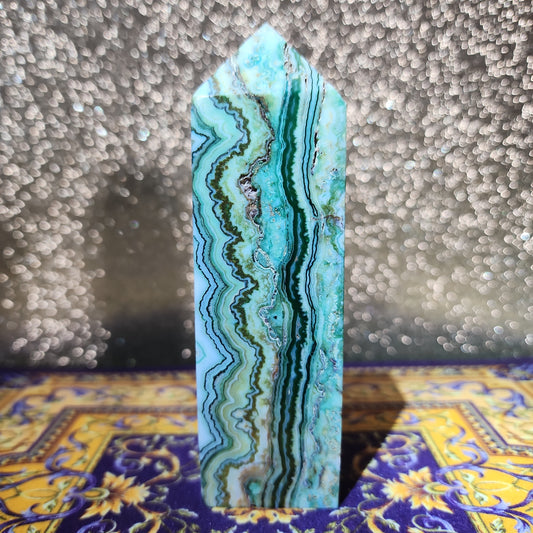 Green Banded Agate Tower