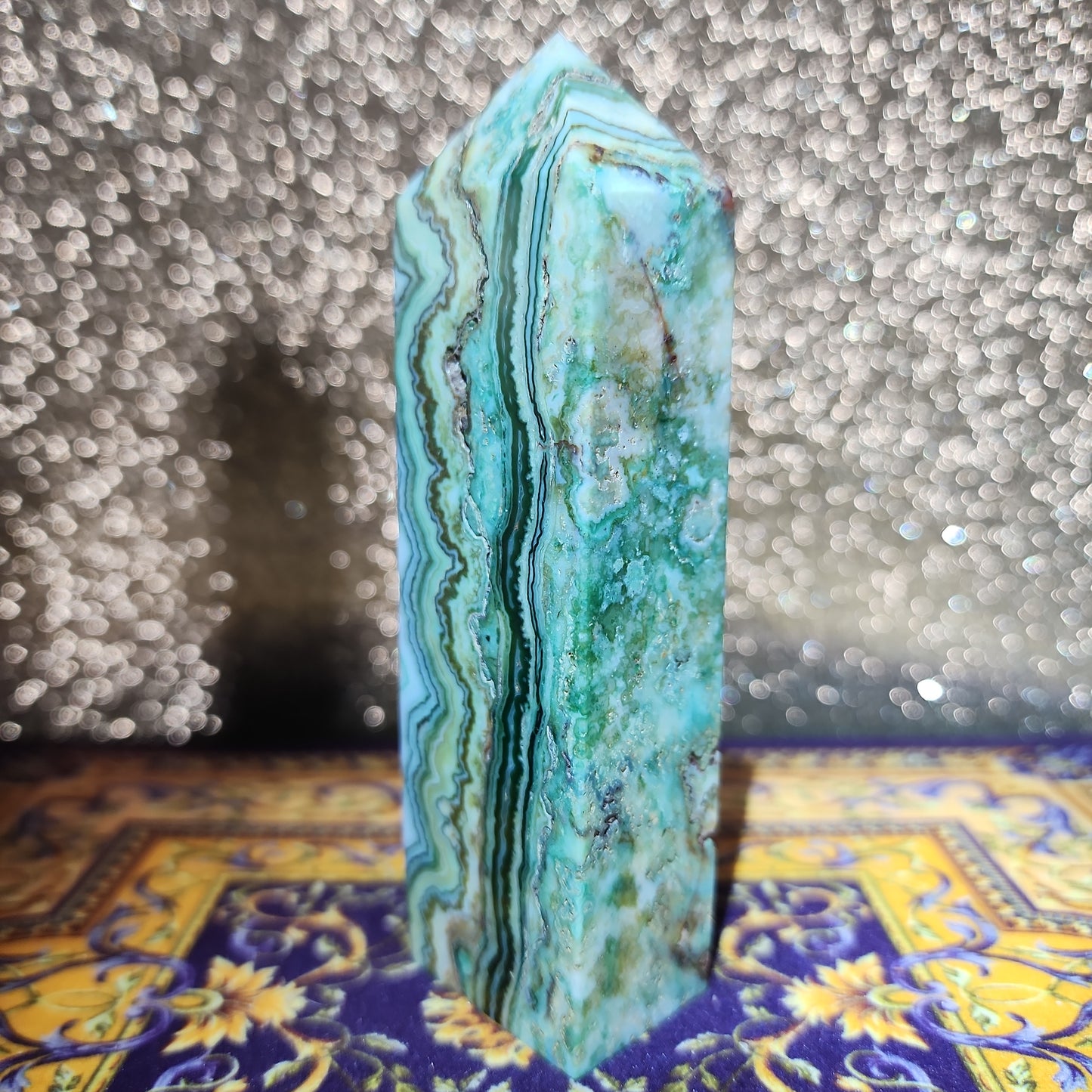 Green Banded Agate Tower