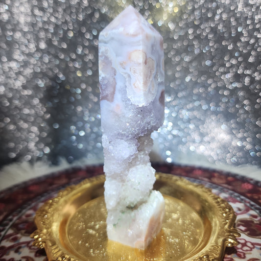 Druzy Flower Agate Tower