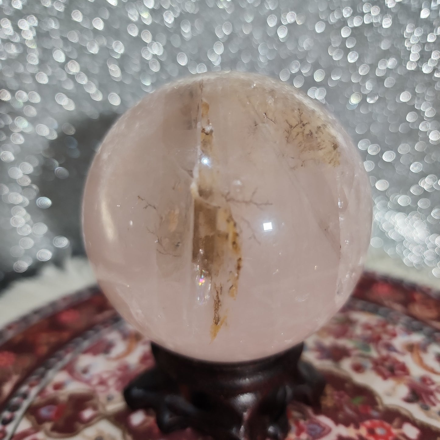 Rose Quartz Dendritic Sphere