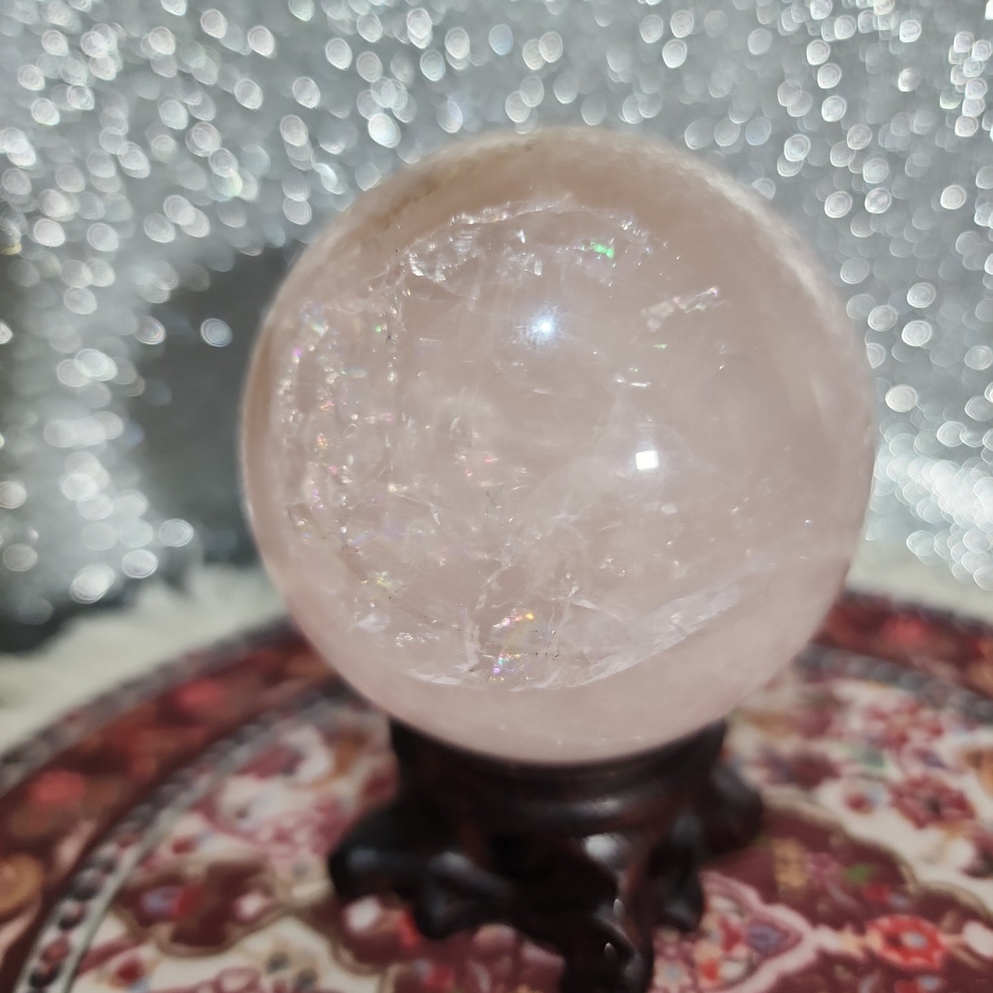 Rose Quartz Dendritic Sphere