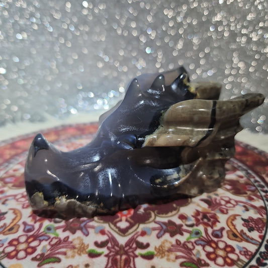 Volcanic Agate Dragon Head