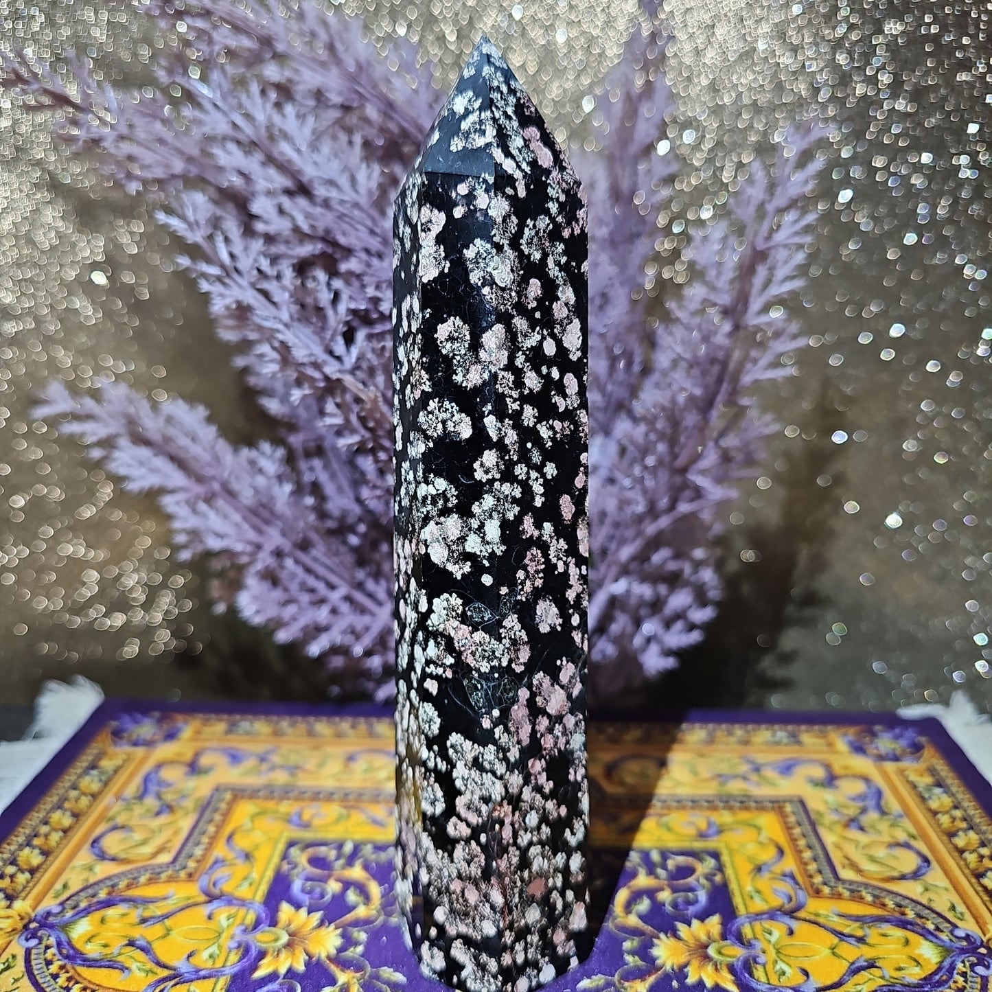 Pink Snowflake Obsidian Tower