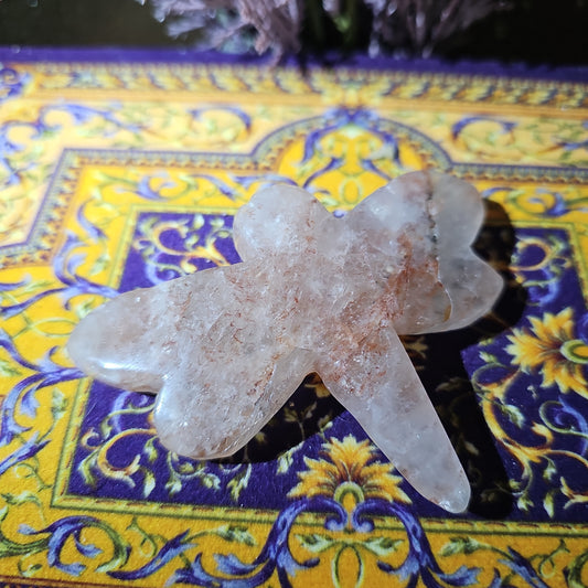 Fire Quartz Dragonfly Carving