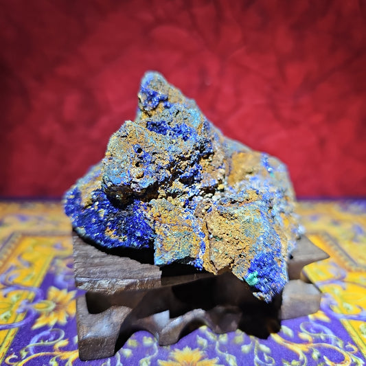 Raw Azurite with a touch of Malachite