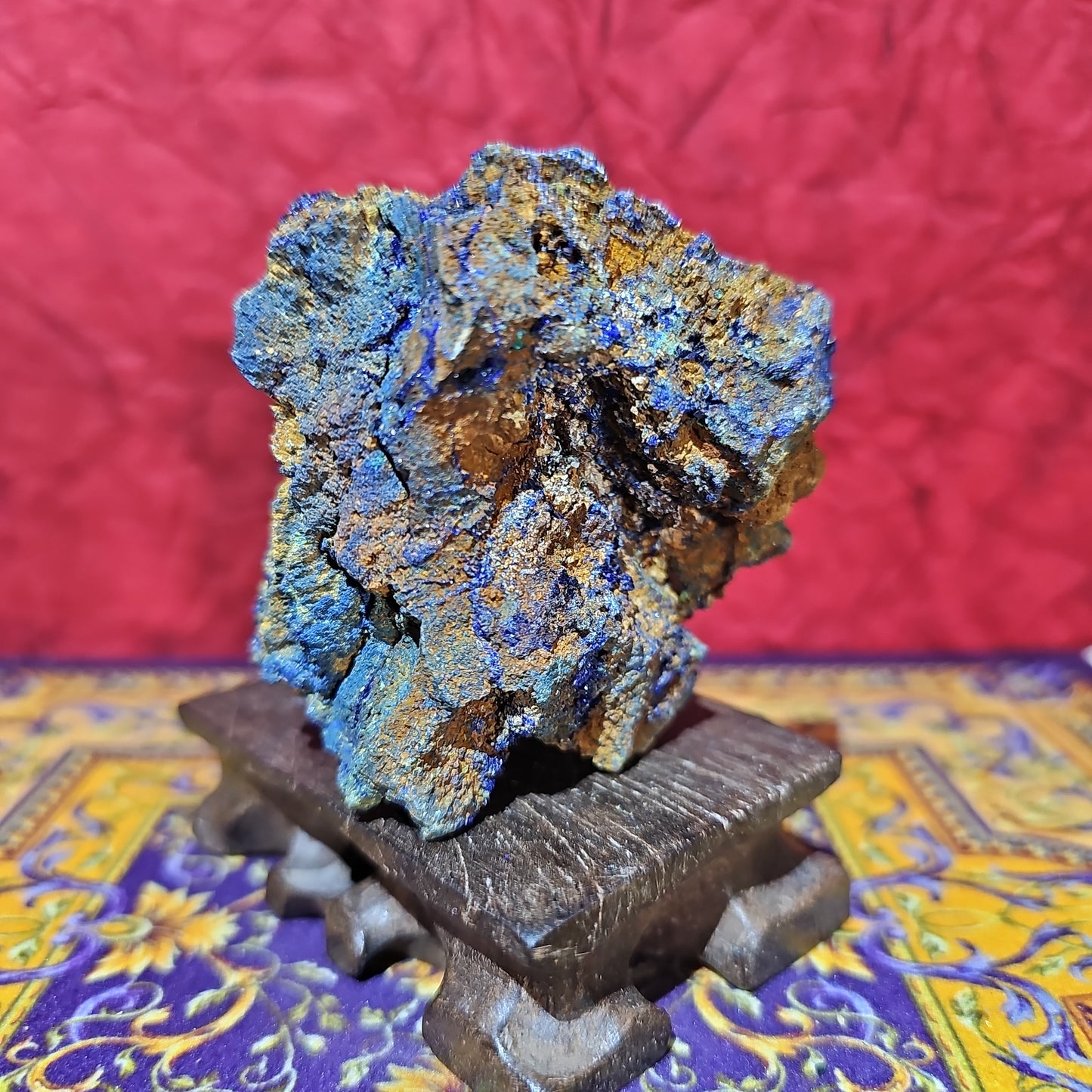 Raw Azurite with a touch of Malachite
