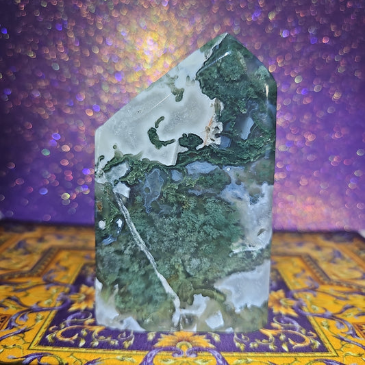 Moss Agate Slab Tower