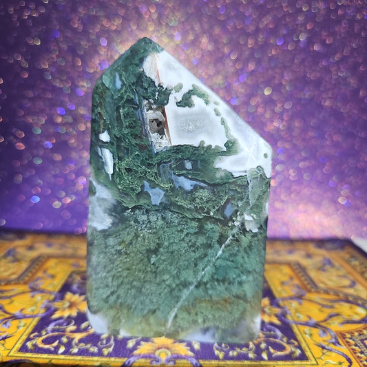 Moss Agate Slab Tower