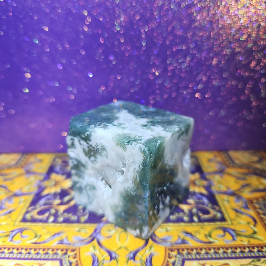 Moss Agate Cube