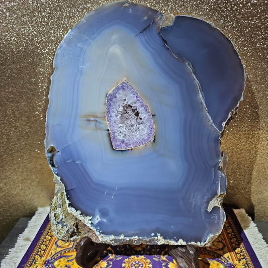 Amethyst Agate Slab with Stand