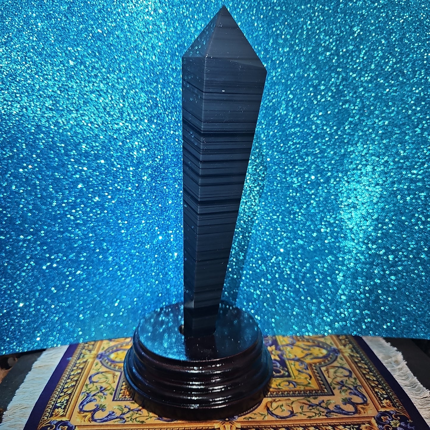 Black Obsidian Wand Freeform with stand