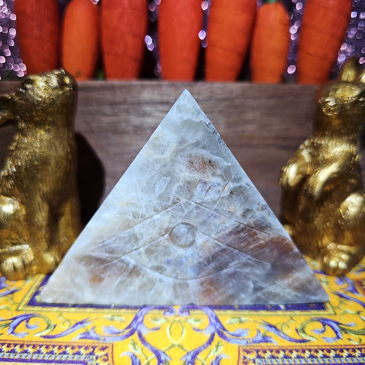 Moonstone Triangle Eye Carving