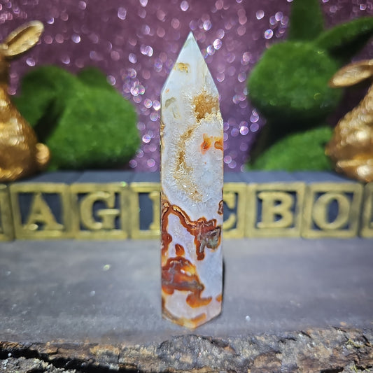 Red Moss Agate Tower