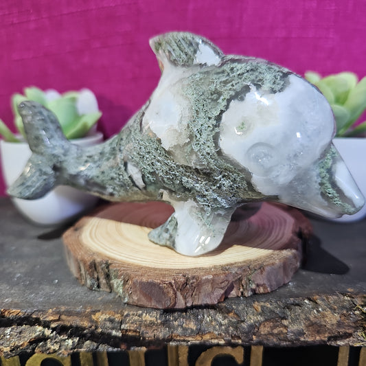 Moss Agate Dolphin