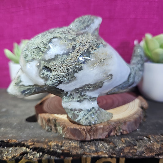 Moss Agate Dolphin